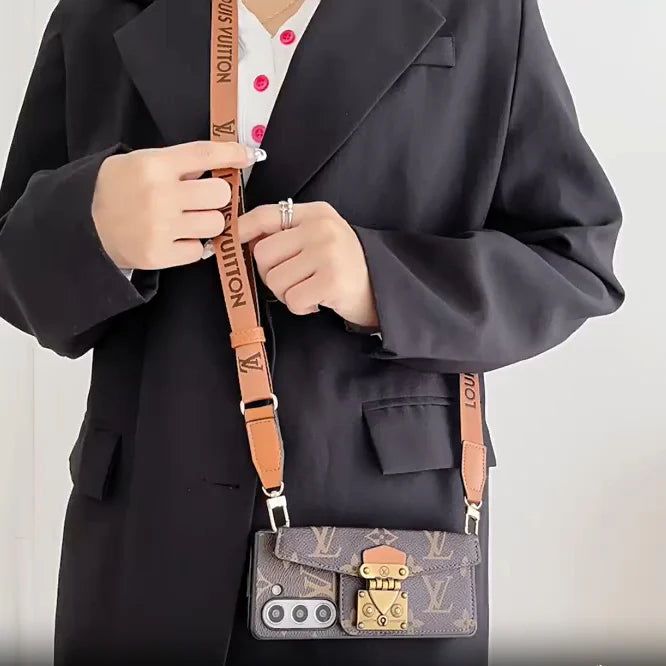 Luxury LOCK CARD  CROSSBODY CHAIN SAMSUNG Z FOLD CASE
