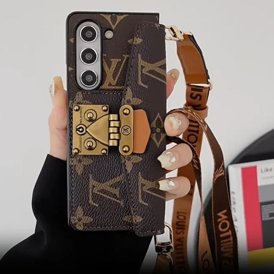 Luxury LOCK CARD  CROSSBODY CHAIN SAMSUNG Z FOLD CASE