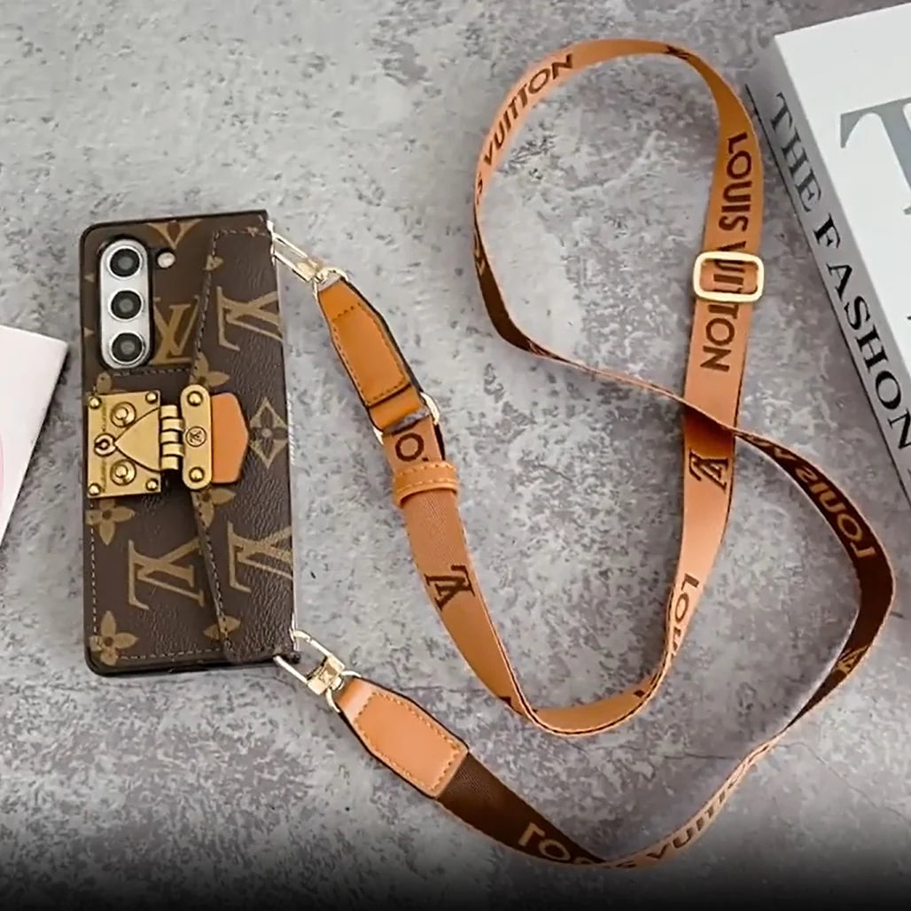 Luxury LOCK CARD  CROSSBODY CHAIN SAMSUNG Z FOLD CASE