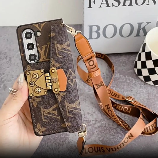 Luxury LOCK CARD  CROSSBODY CHAIN SAMSUNG Z FOLD CASE