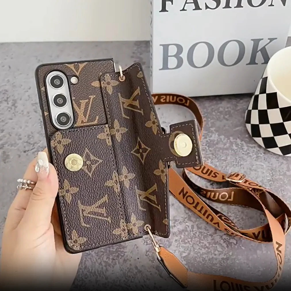 Luxury LOCK CARD  CROSSBODY CHAIN SAMSUNG Z FOLD CASE