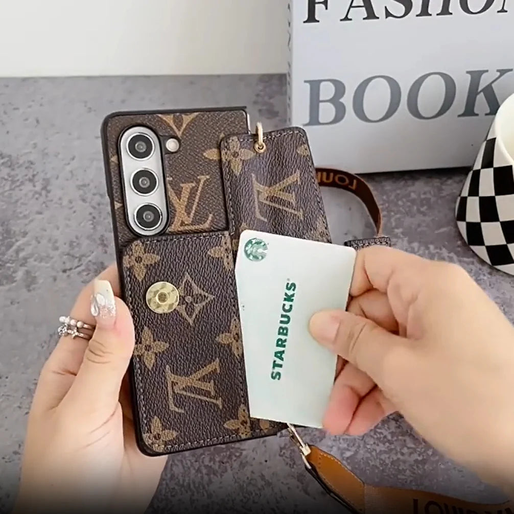 Luxury LOCK CARD  CROSSBODY CHAIN SAMSUNG Z FOLD CASE