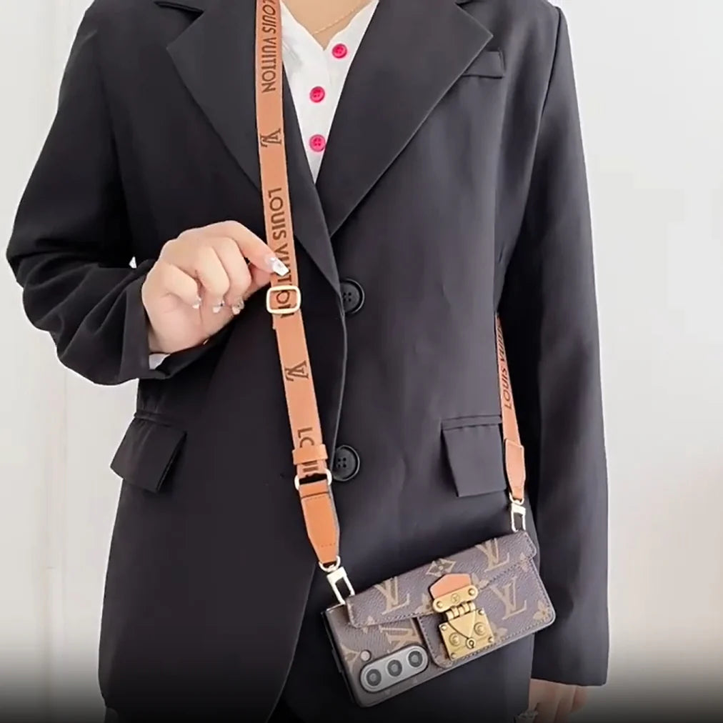 Luxury LOCK CARD  CROSSBODY CHAIN SAMSUNG Z FOLD CASE