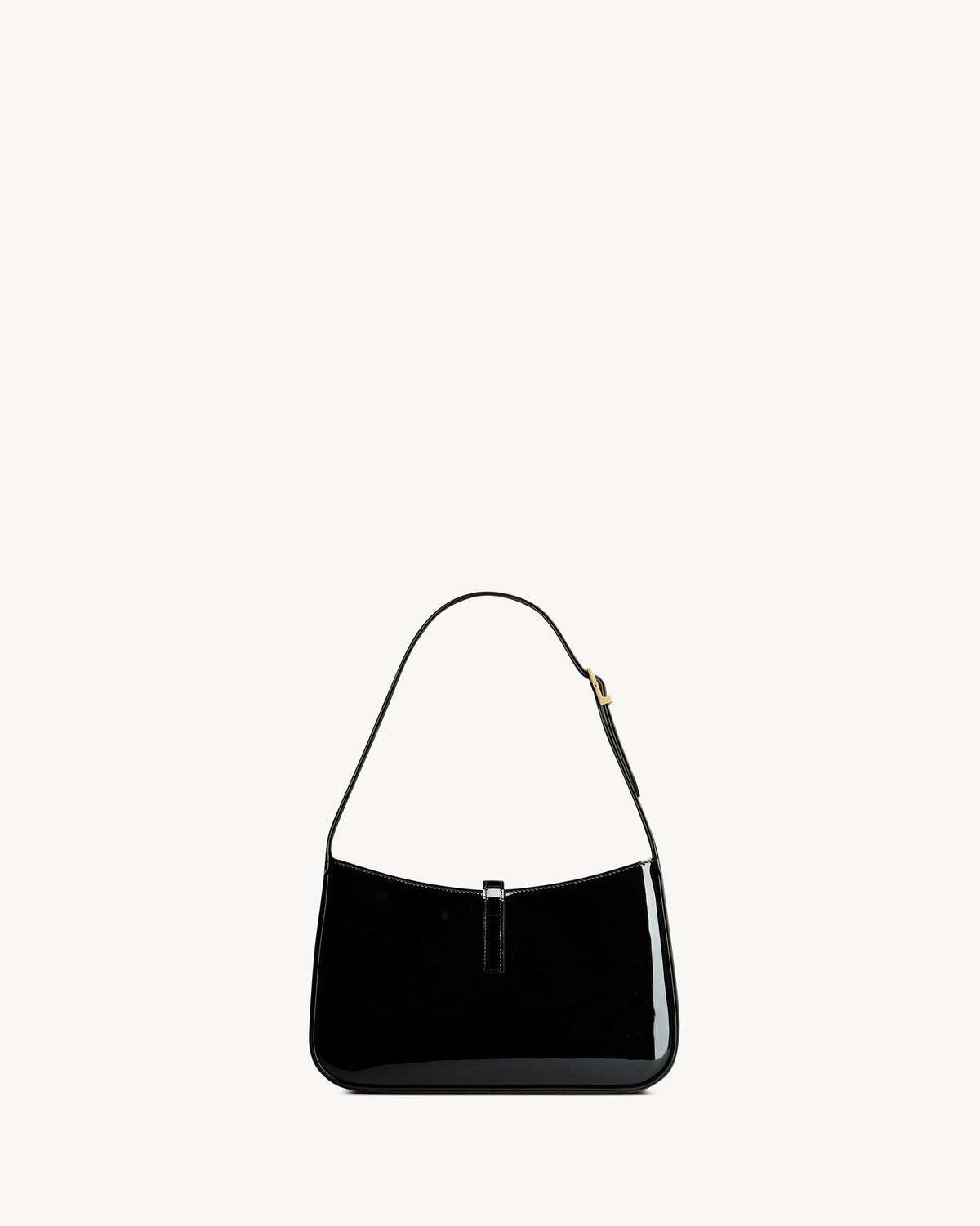 Saint Laurent Le 5 à 7 Patent Leather Hobo Bag – Burgundy Elegance