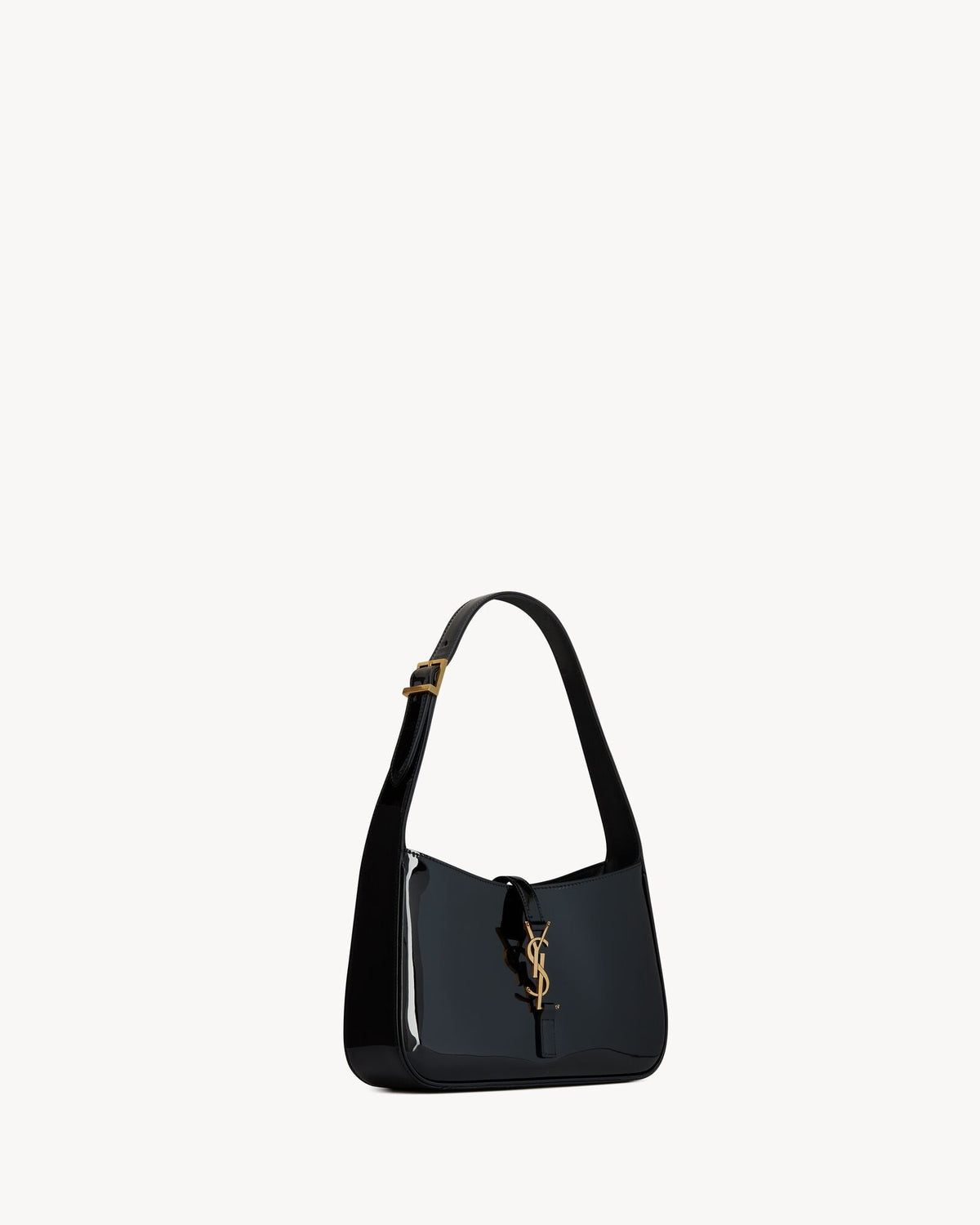 Saint Laurent Le 5 à 7 Patent Leather Hobo Bag – Burgundy Elegance