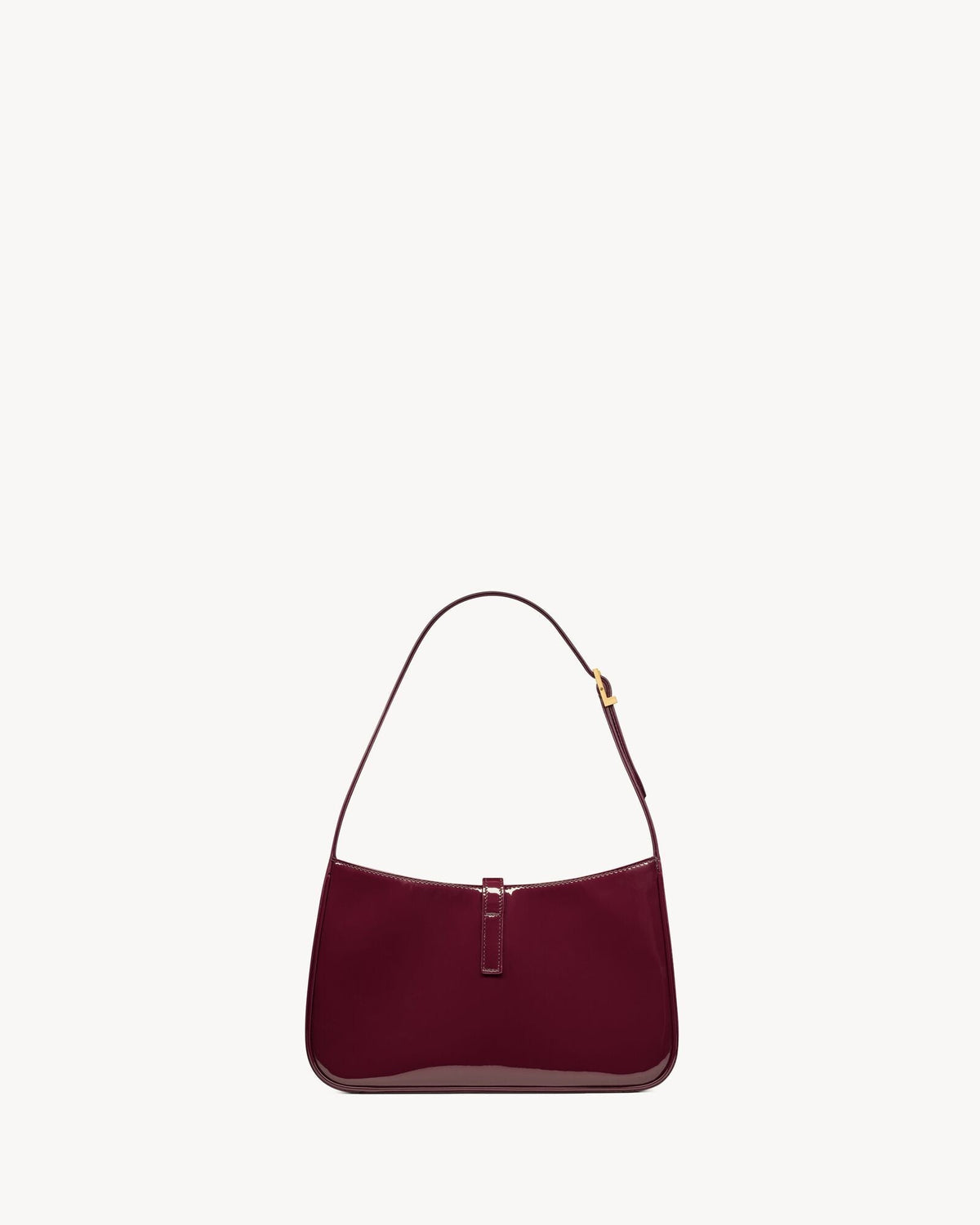 Saint Laurent Le 5 à 7 Patent Leather Hobo Bag – Burgundy Elegance