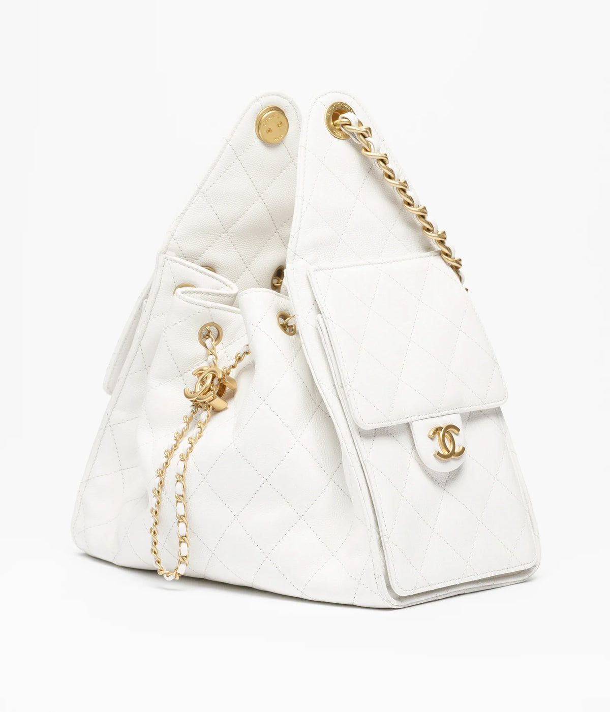 CC 25 Small Handbag Grained Calfskin & Gold-Tone Metal Bag