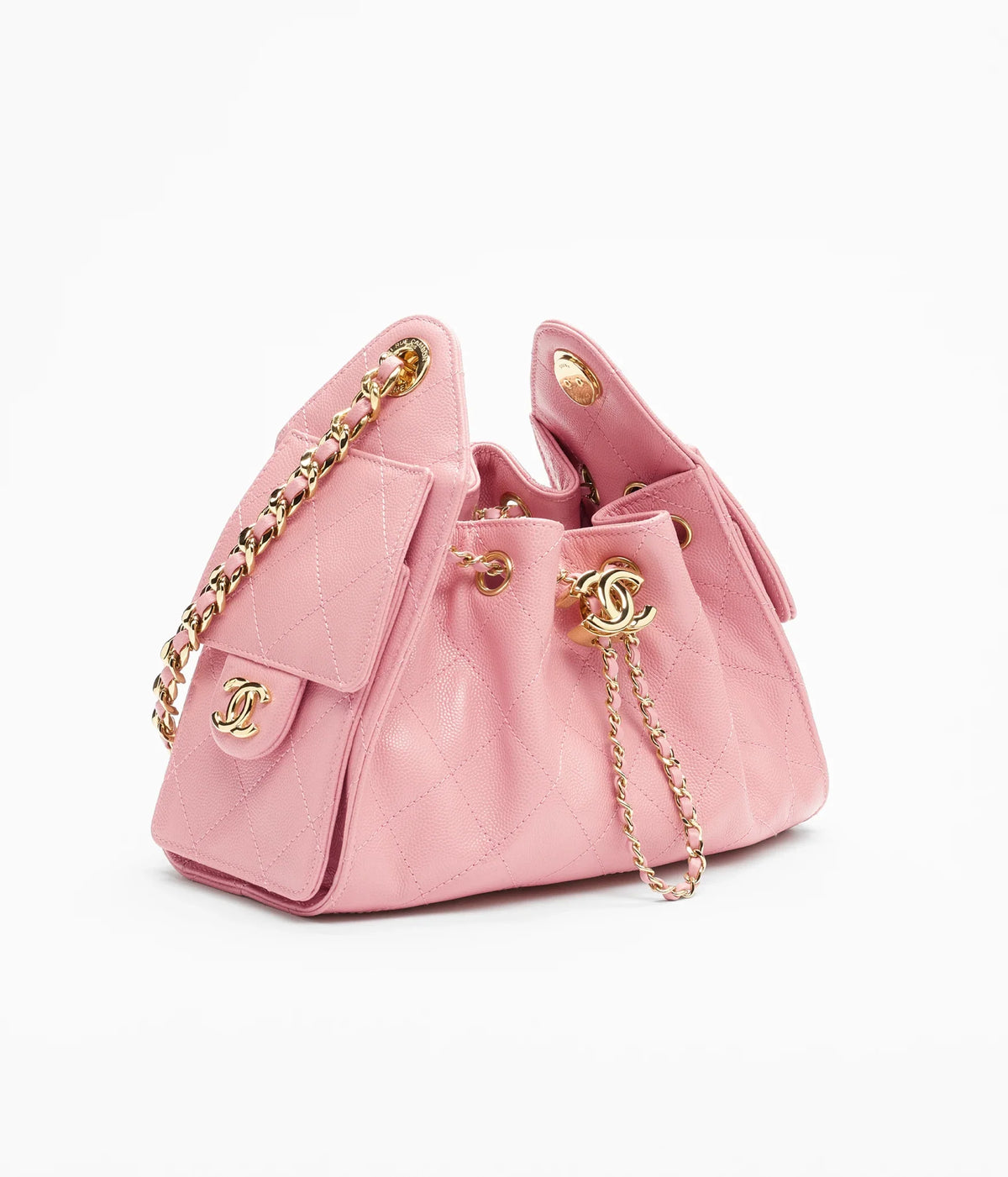 CC 25 Small Handbag Grained Calfskin & Gold-Tone Metal Bag