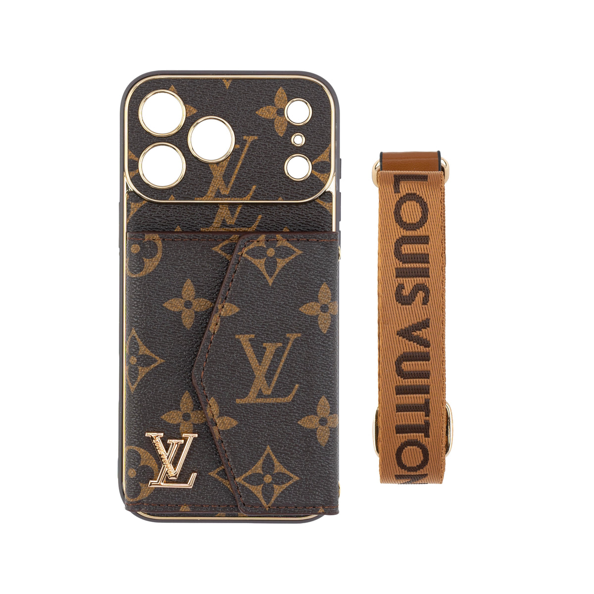 Luxury Elegant iPhone 17 Case with Card Holder & Strap