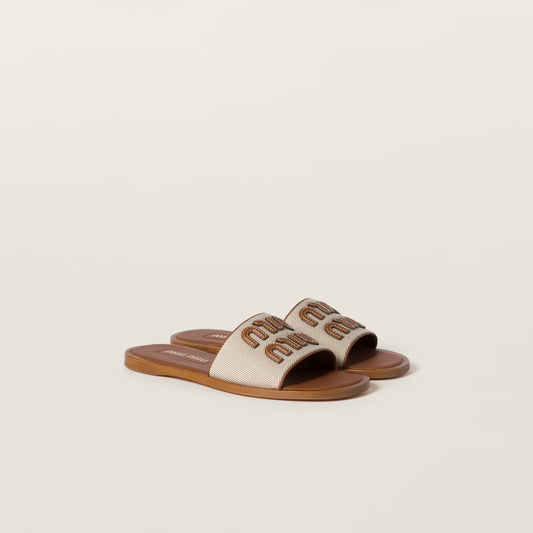 Luxury-Inspired Canvas Slide Sandals