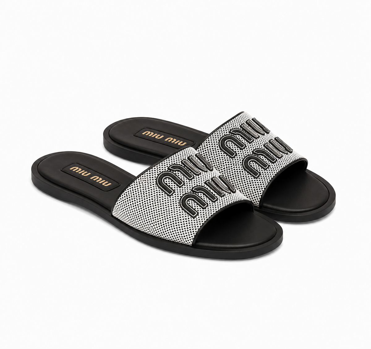 Luxury-Inspired Canvas Slide Sandals