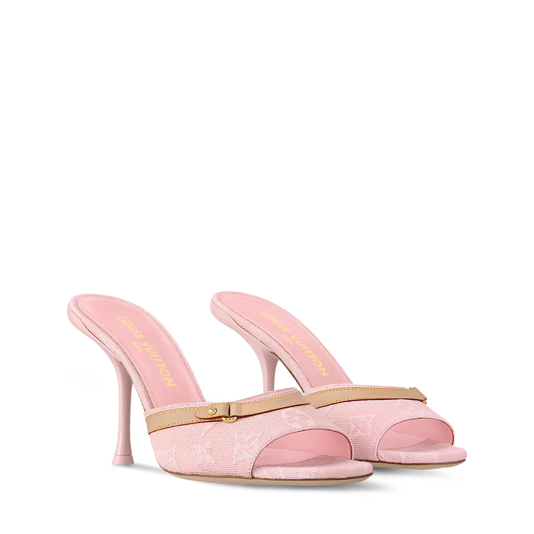 Denim Elegance High Heel Mules sandals