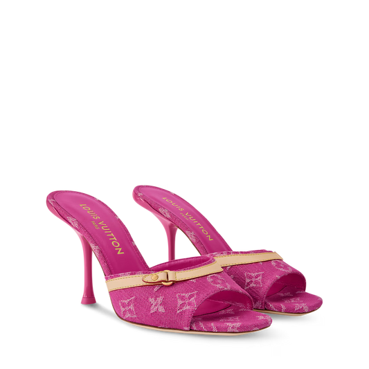 Denim Elegance High Heel Mules sandals